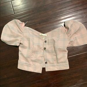 Off the shoulder pink top